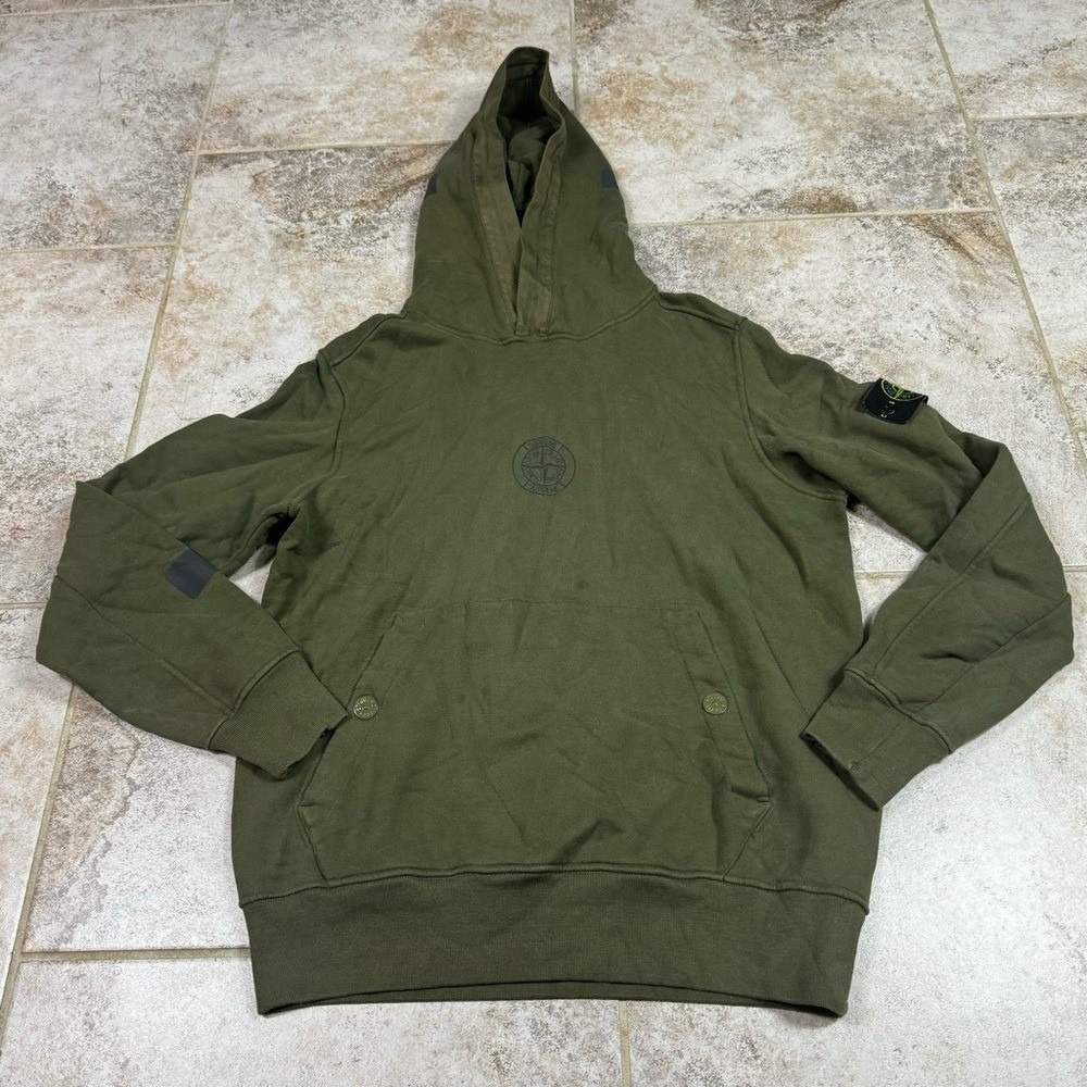 Supreme X Stone Island Olive Green Hoodie Sweater Mens Medium